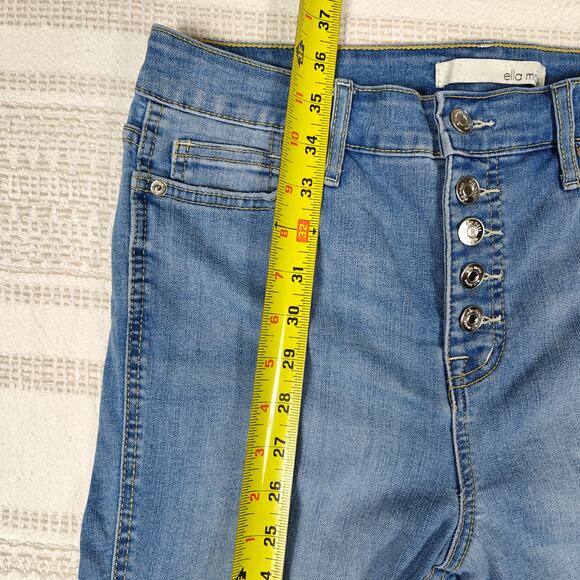 Ella Moss Button Fly Super High Rise Skinny Crop Jeans Size 10/30 - Picture 4 of 9